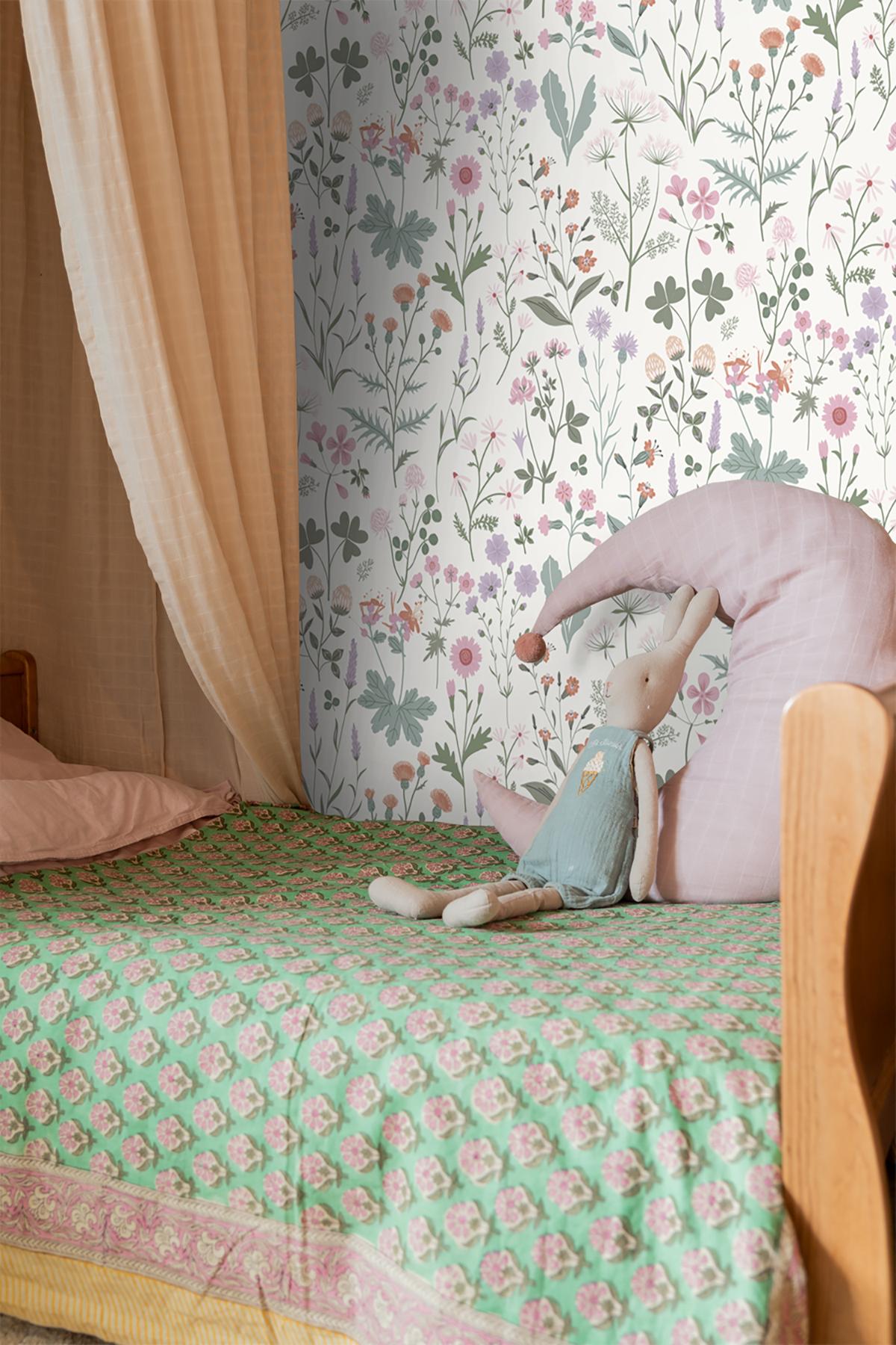 York Letitia Purple Summer Meadows Wallpaper