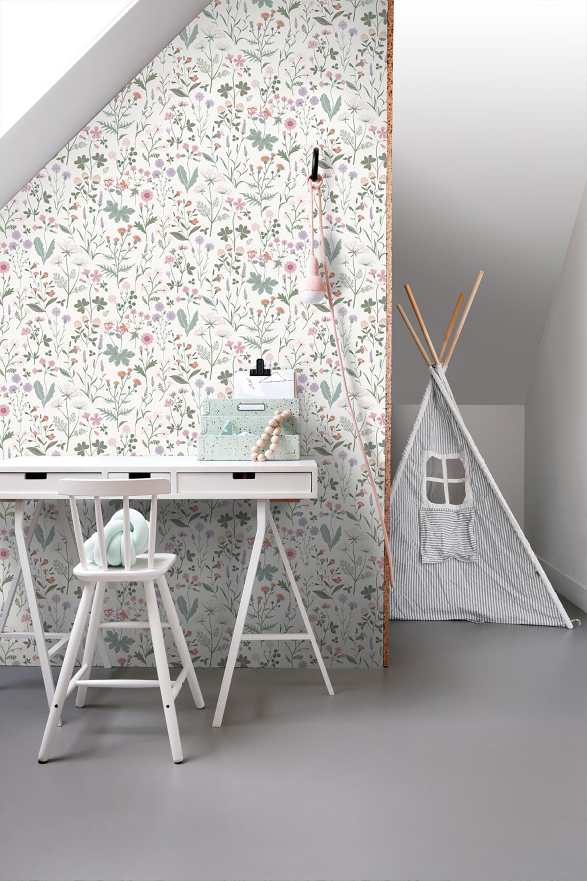 York Letitia Purple Summer Meadows Wallpaper