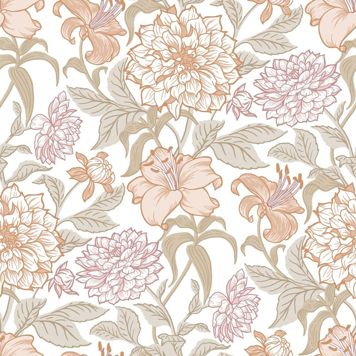 York Persephone Pastel Spring Blossoms Wallpaper