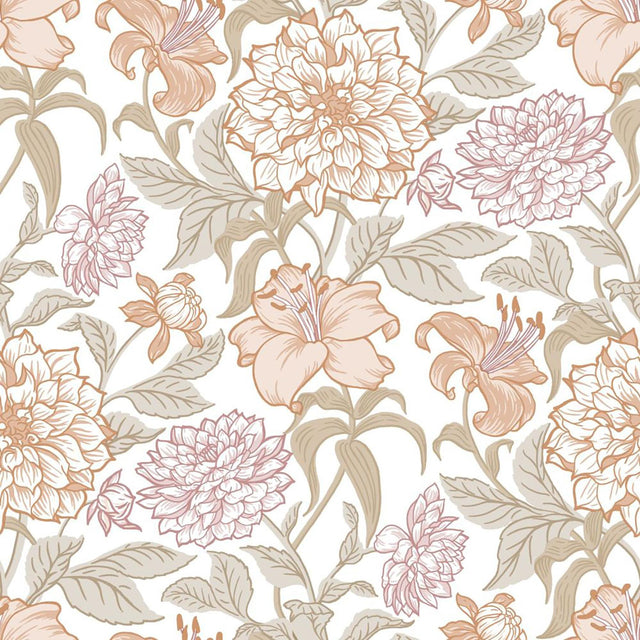 York Persephone Pastel Spring Blossoms Wallpaper