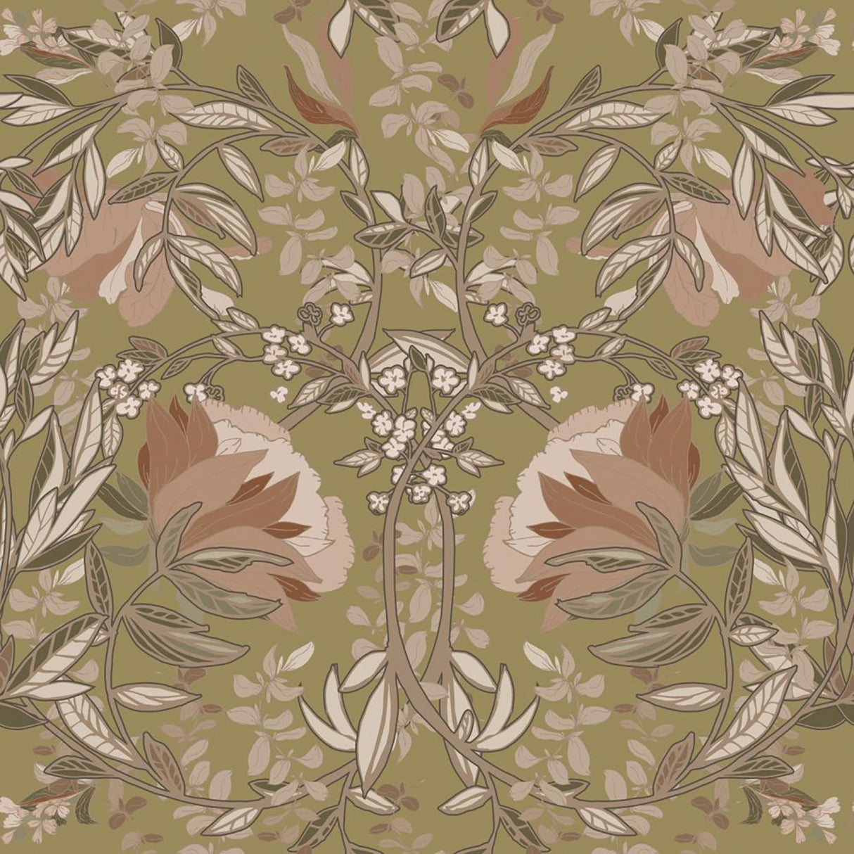 York Ester Gold Nouveau Blooms Wallpaper