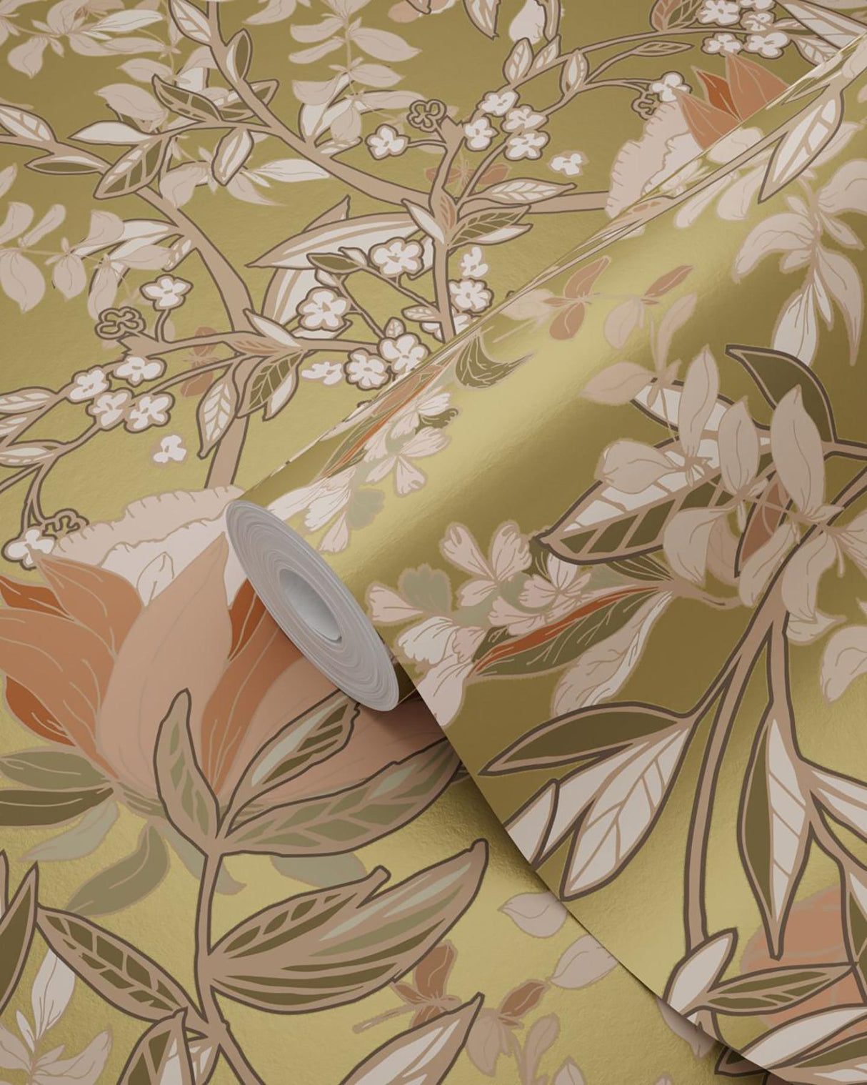 York Ester Gold Nouveau Blooms Wallpaper