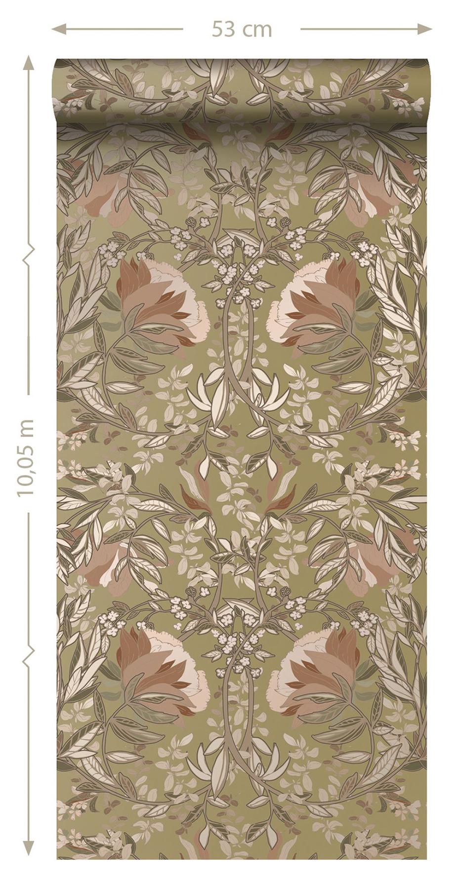 York Ester Gold Nouveau Blooms Wallpaper