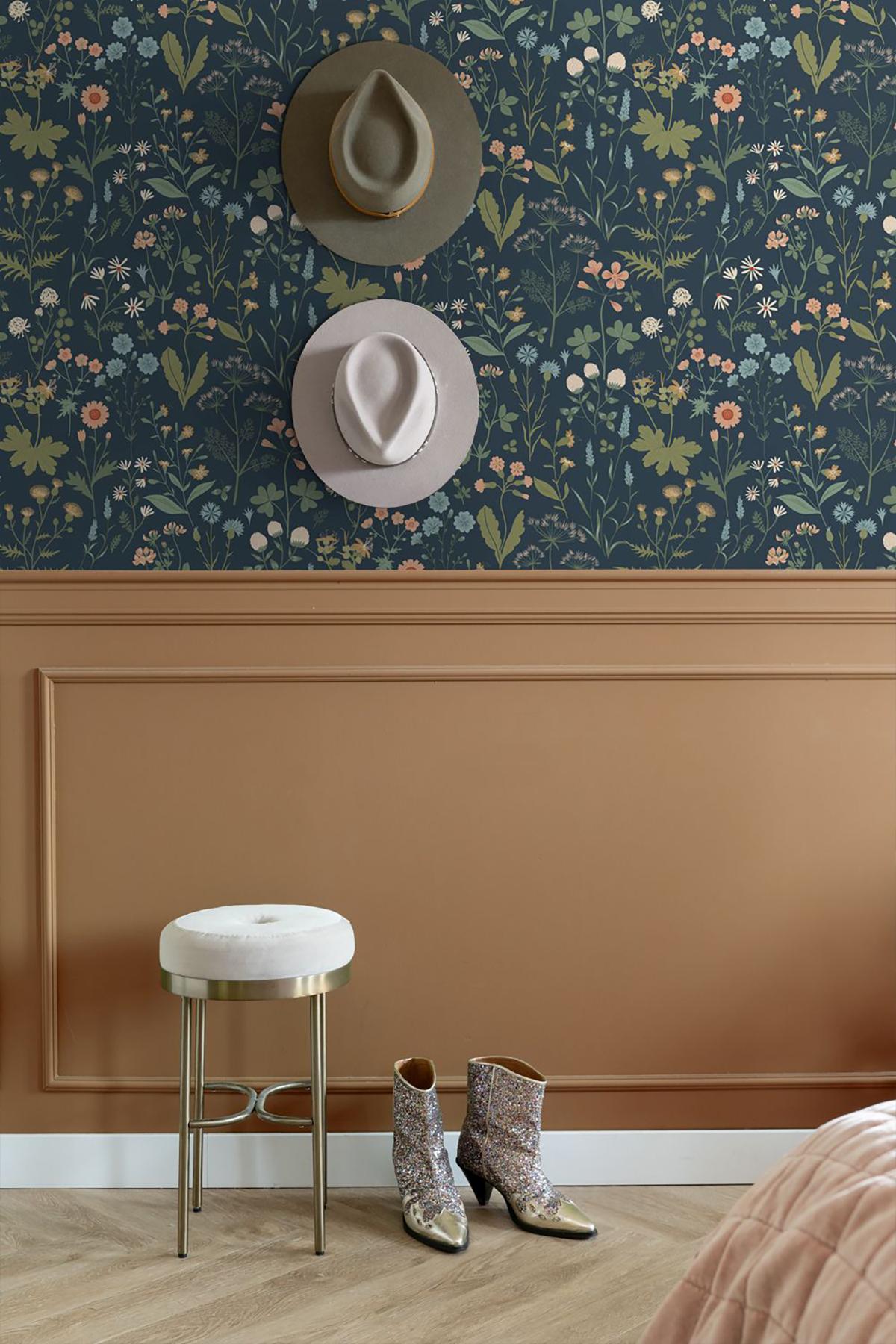 York Letitia Indigo Summer Meadows Wallpaper