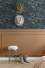 York Letitia Indigo Summer Meadows Wallpaper