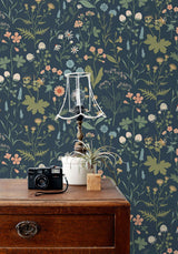 York Letitia Indigo Summer Meadows Wallpaper
