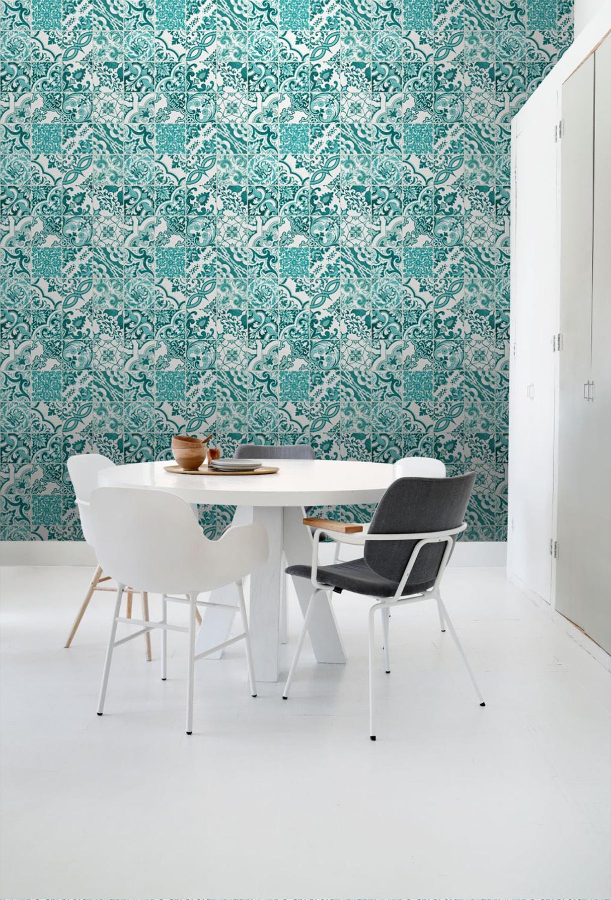 York Cohen Turquoise Tile Wallpaper