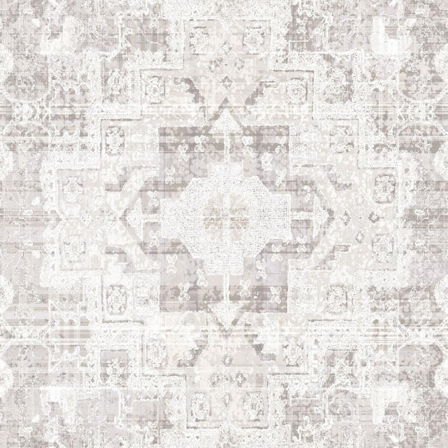 York Desmond Beige Distressed Medallion Wallpaper
