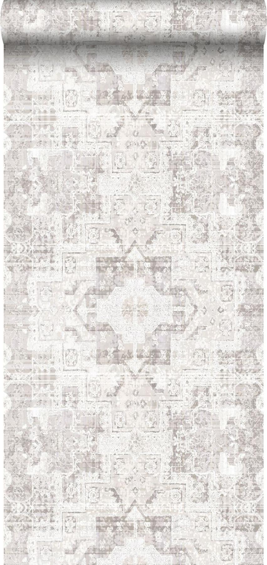 York Desmond Beige Distressed Medallion Wallpaper