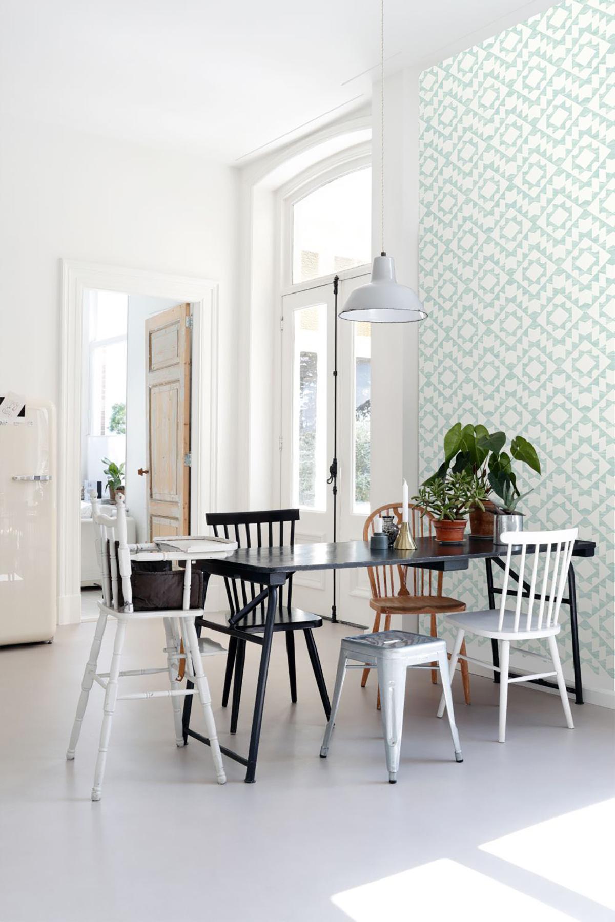 York Fantine Mint Geometric Wallpaper