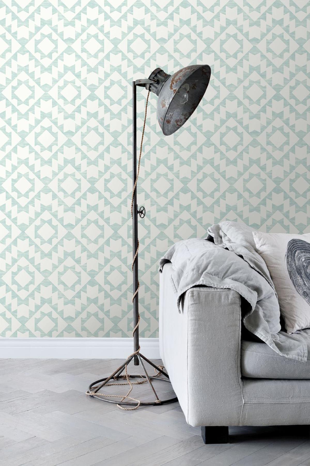 York Fantine Mint Geometric Wallpaper