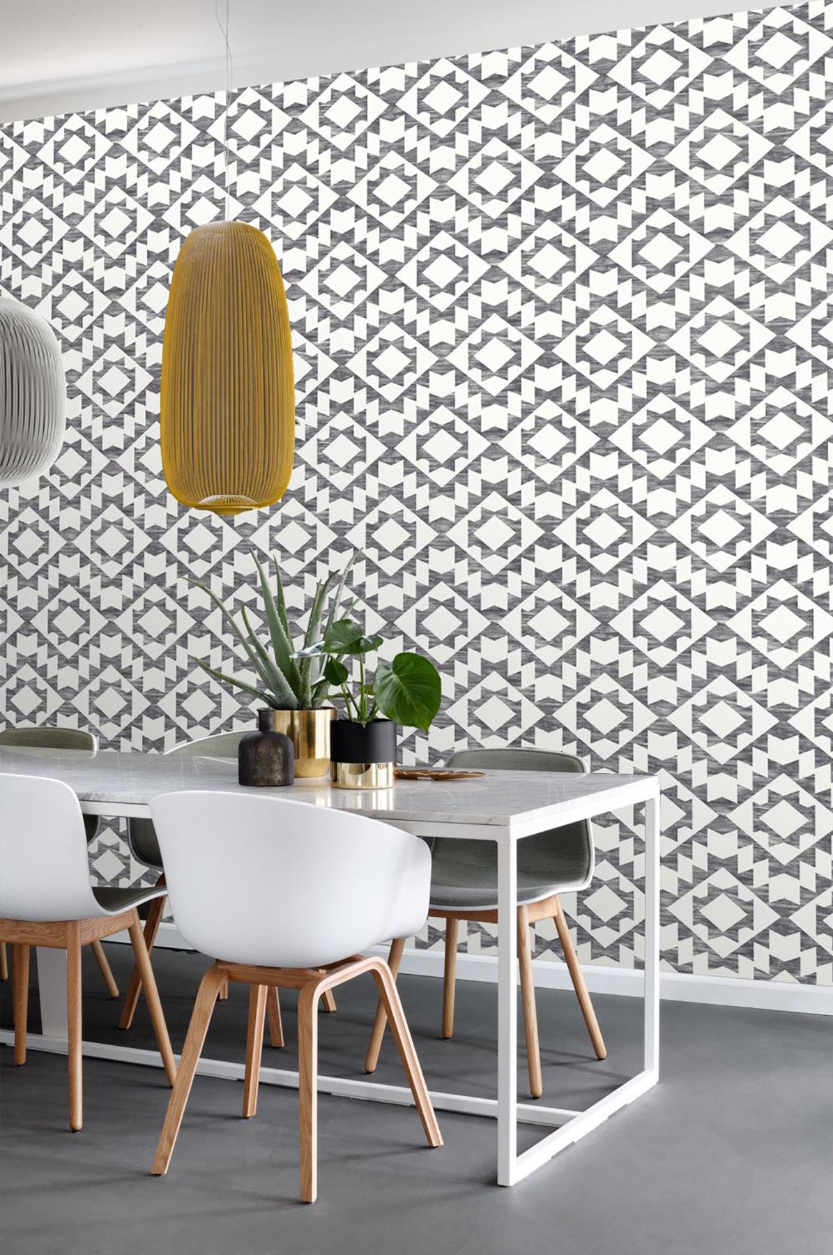 York Fantine Black Geometric Wallpaper