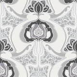 York Joaquin Black Art Nouveau Floral Wallpaper