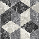 York Rizzo Black Geometric Stone Wallpaper