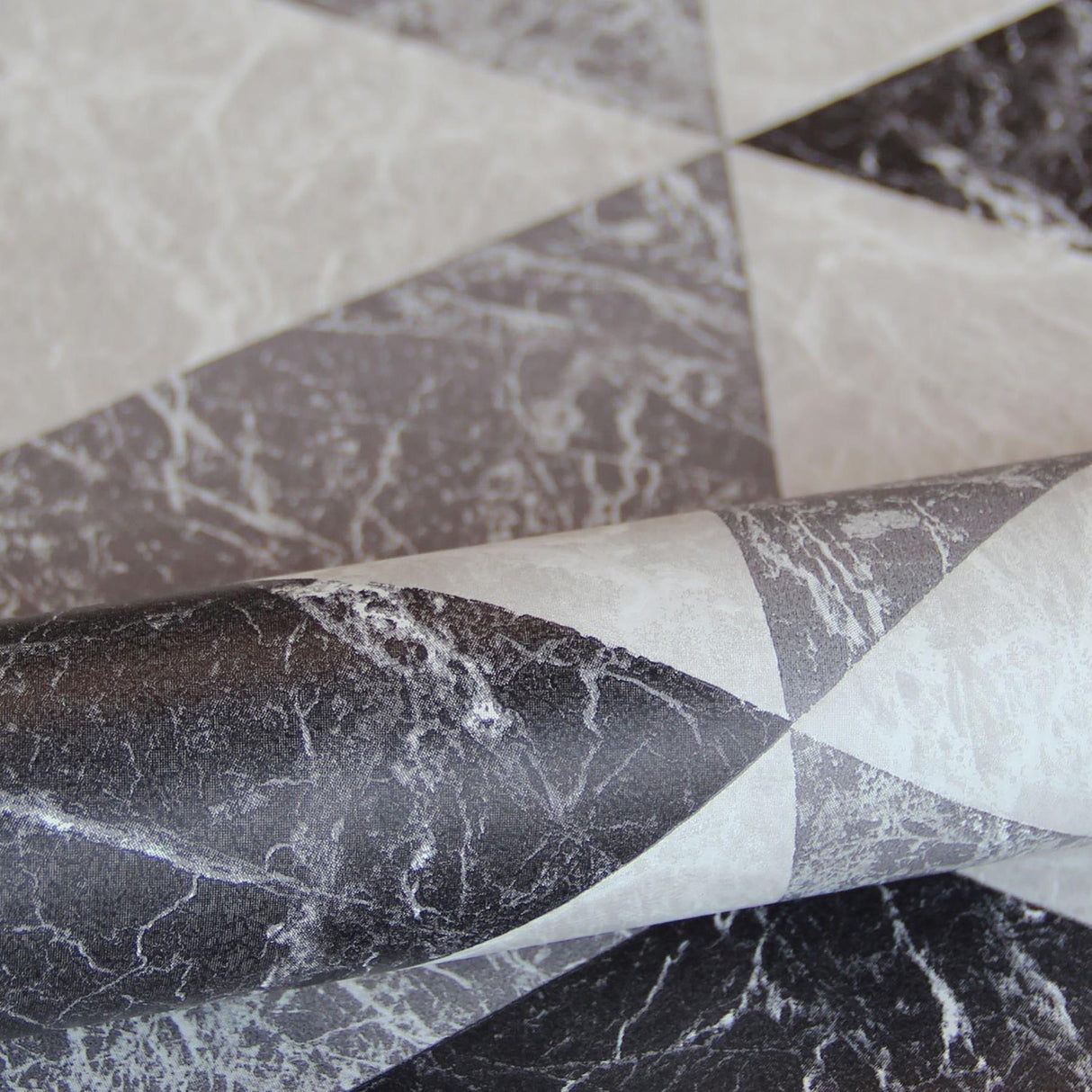 York Rizzo Black Geometric Stone Wallpaper