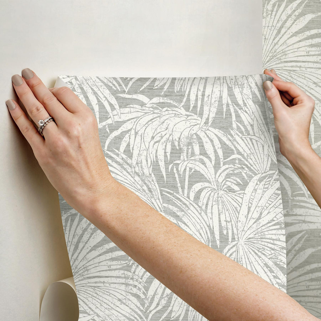 York Neutral Cassava Palm Peel & Stick Wallpaper