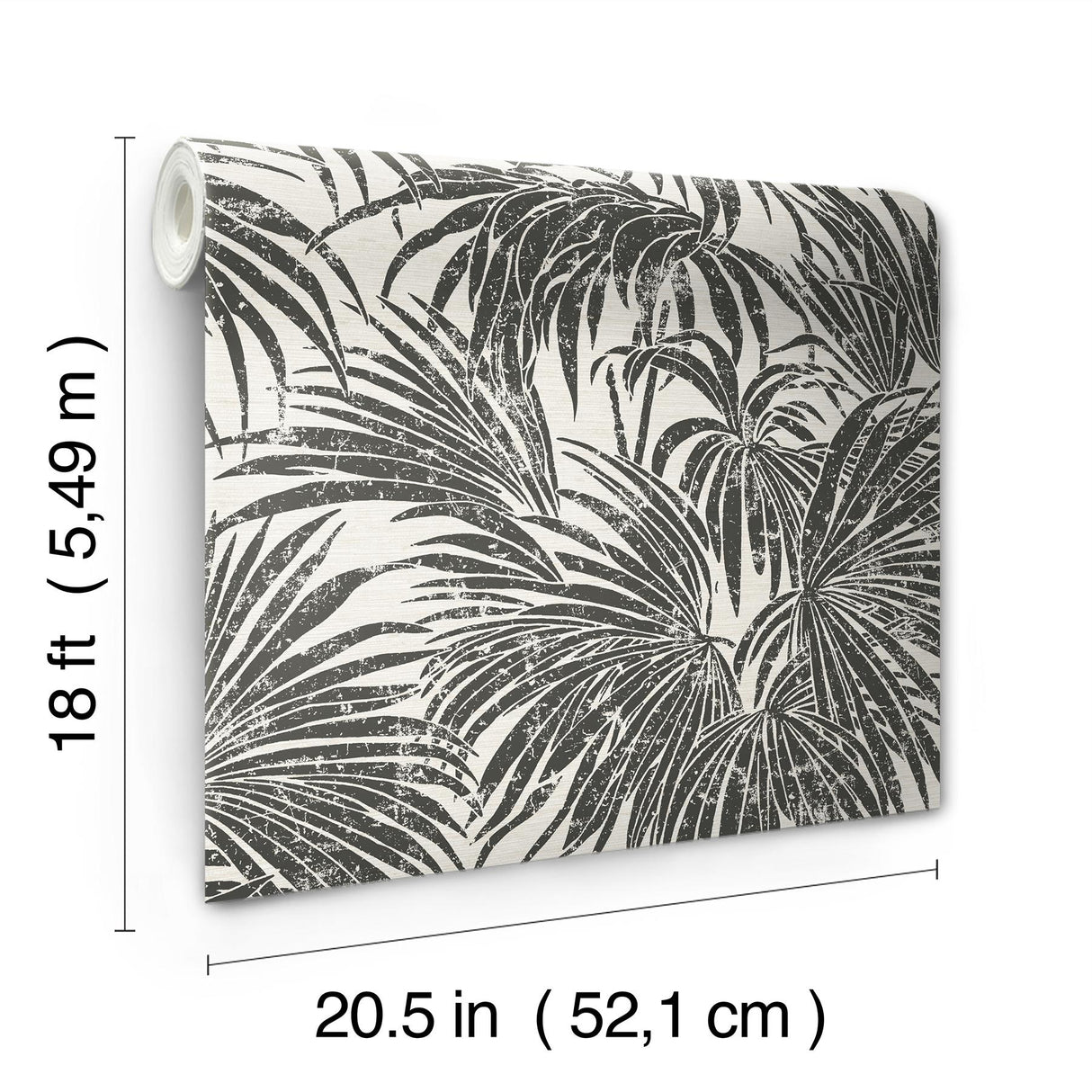 York Black & White Cassava Palm Peel & Stick Wallpaper