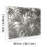 York Black & White Cassava Palm Peel & Stick Wallpaper