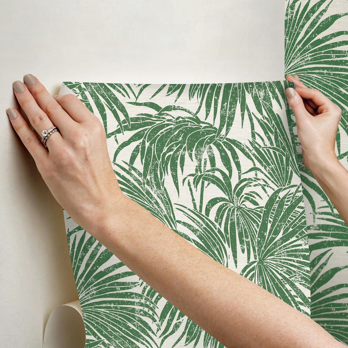 York Green Cassava Palm Peel & Stick Wallpaper
