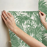 York Green Cassava Palm Peel & Stick Wallpaper