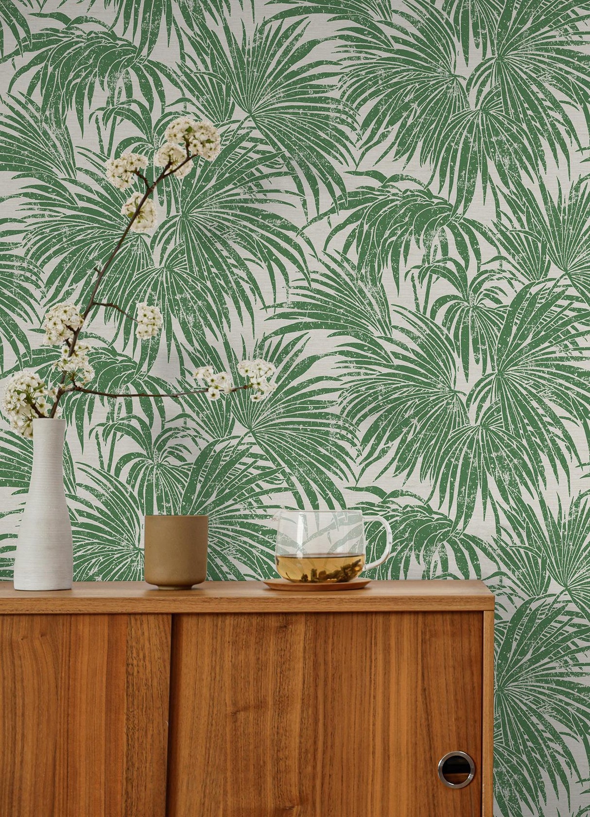 York Green Cassava Palm Peel & Stick Wallpaper