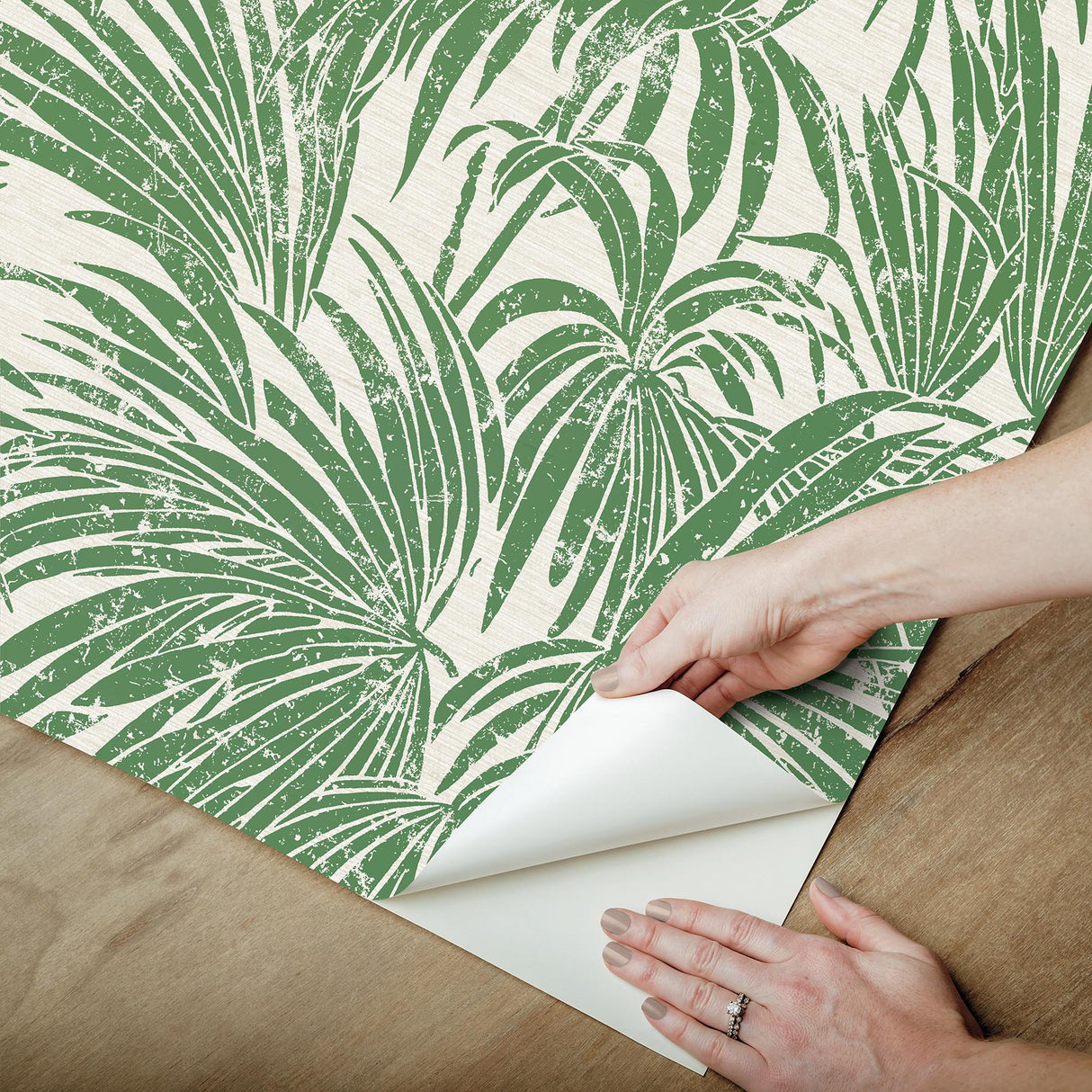 York Green Cassava Palm Peel & Stick Wallpaper