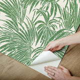 York Green Cassava Palm Peel & Stick Wallpaper
