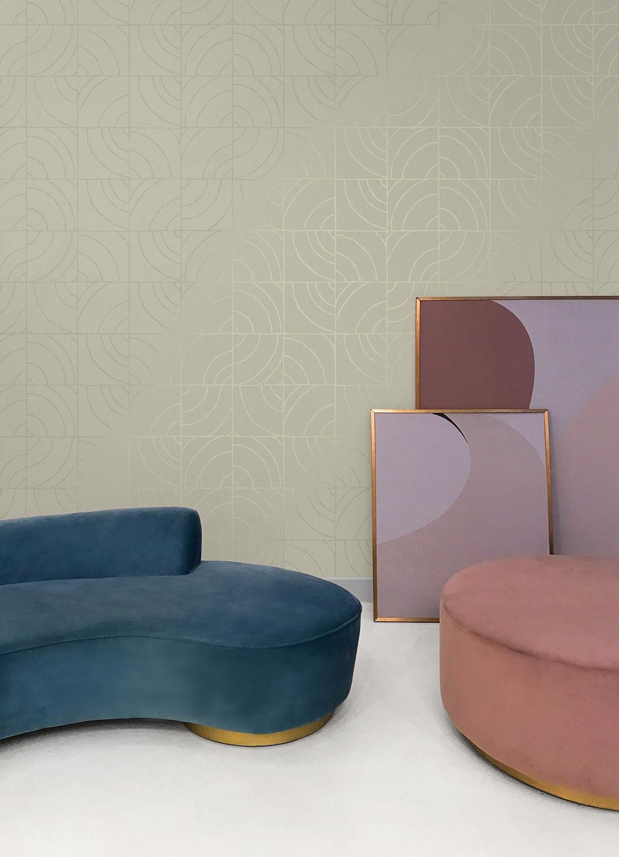 York Taupe Batik Blok Peel & Stick Wallpaper