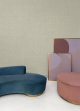 York Taupe Batik Blok Peel & Stick Wallpaper