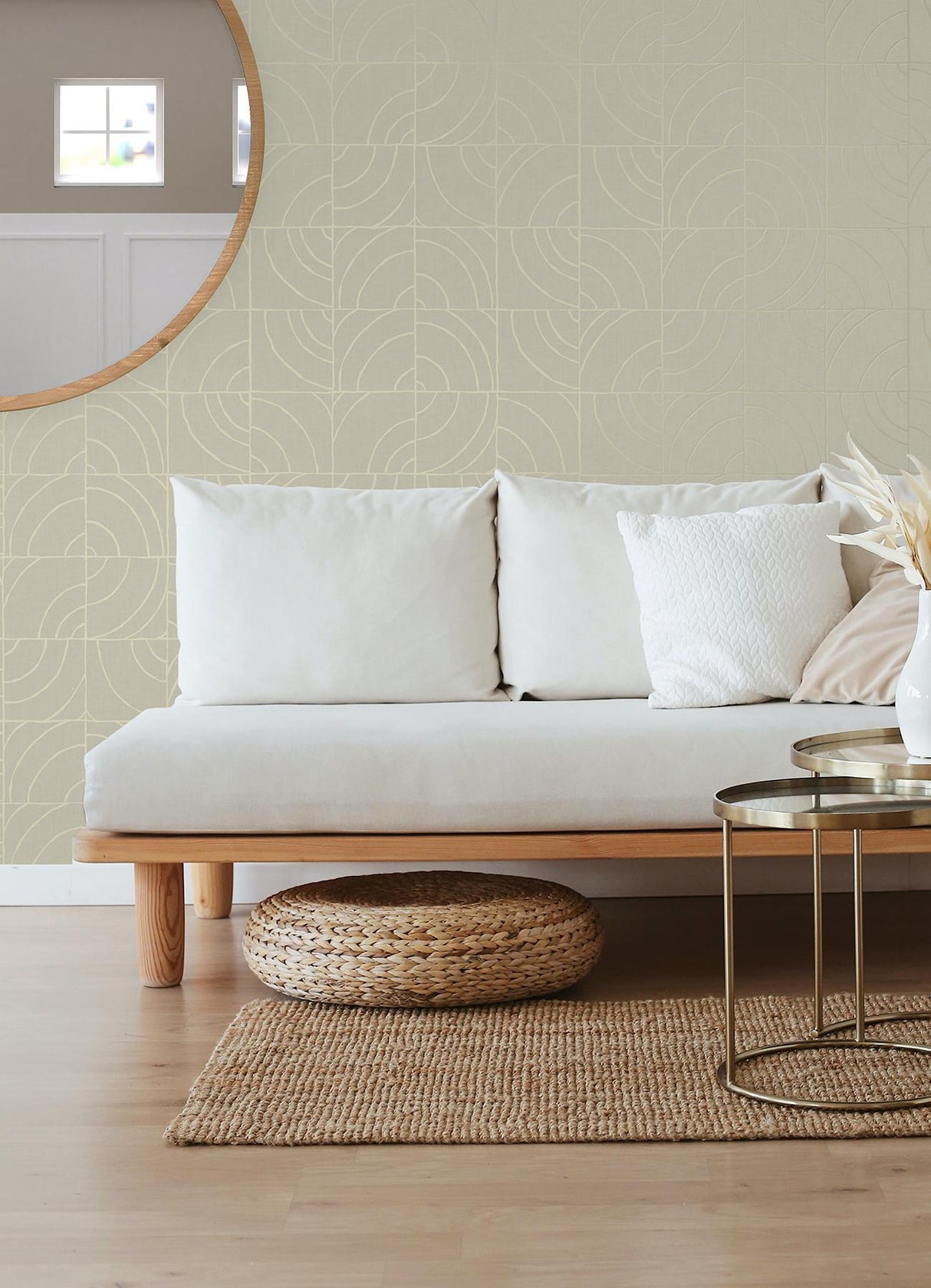 York Taupe Batik Blok Peel & Stick Wallpaper