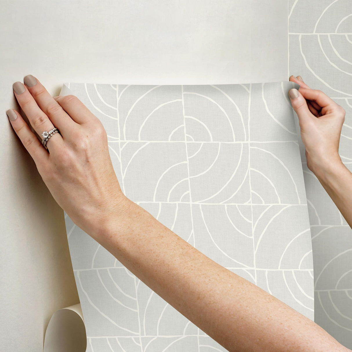 York Grey Batik Blok Peel & Stick Wallpaper