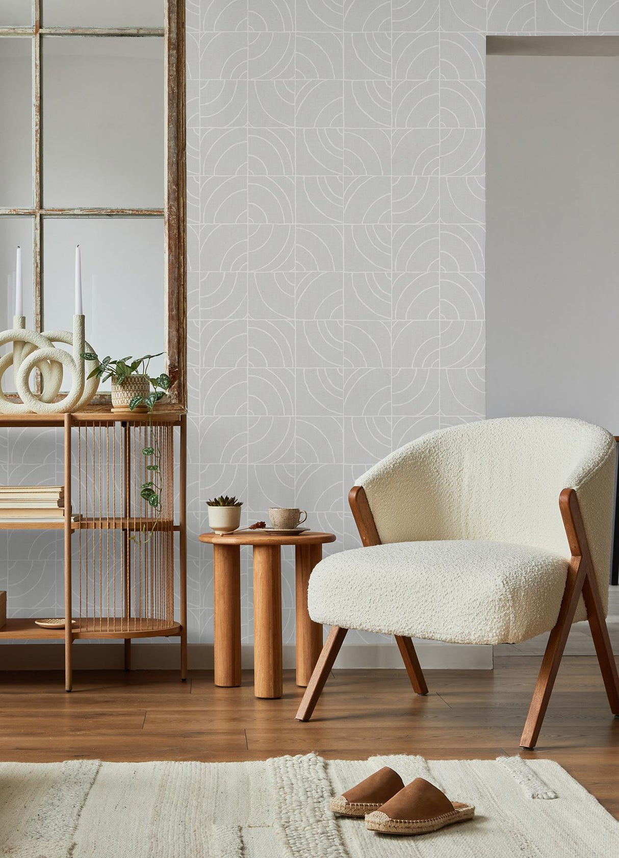 York Grey Batik Blok Peel & Stick Wallpaper