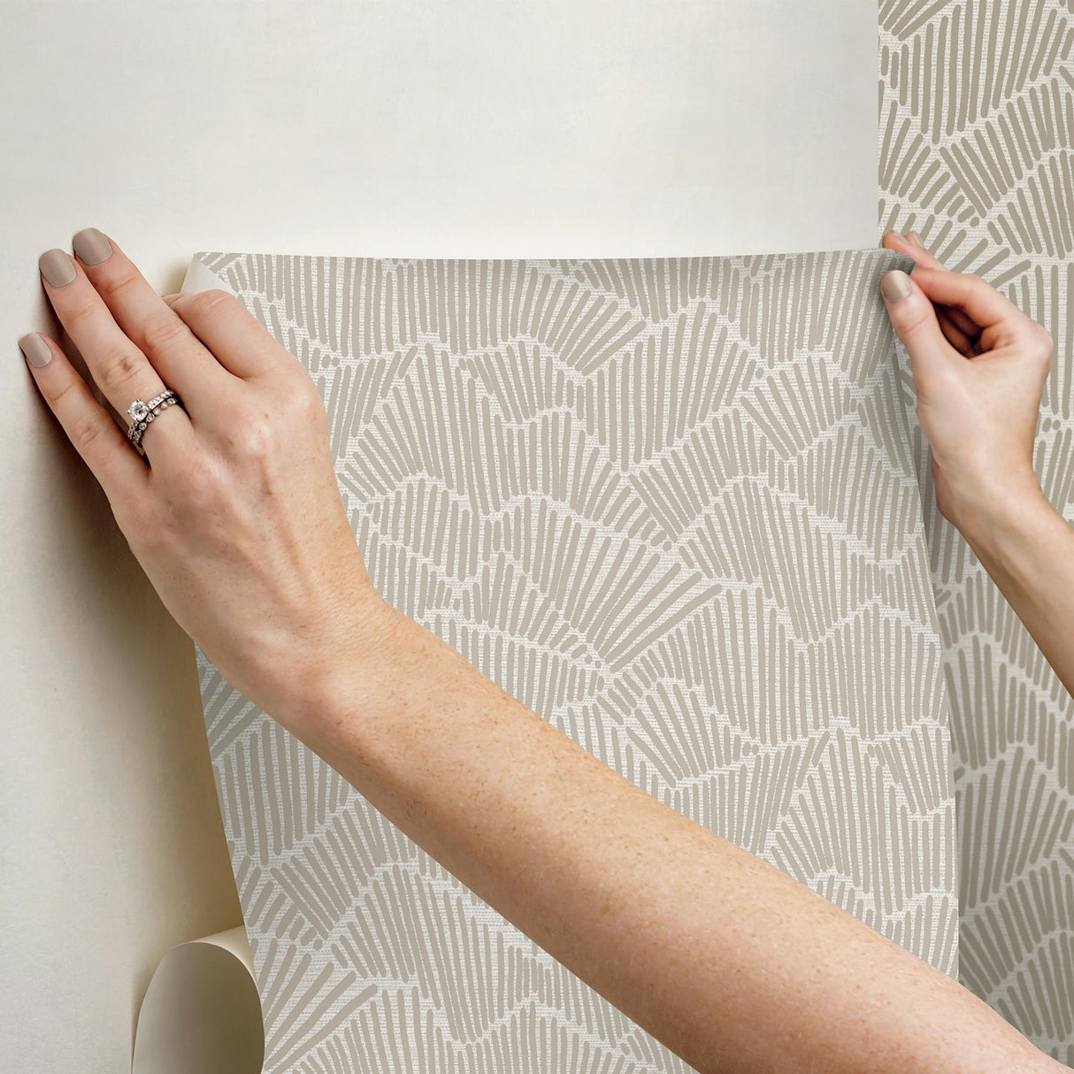 York Beige Ridge & Valley Peel & Stick Wallpaper