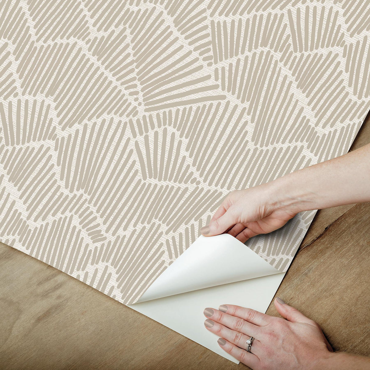 York Beige Ridge & Valley Peel & Stick Wallpaper