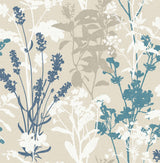 York Meadow Blue Wild Flowers Wallpaper