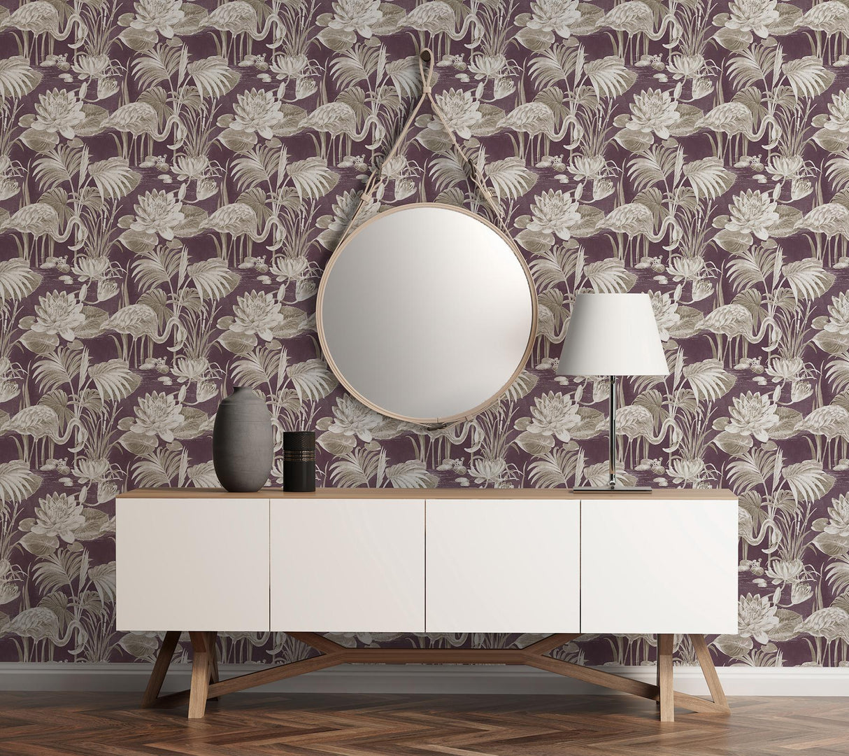 York Purple Flamingo Wallpaper