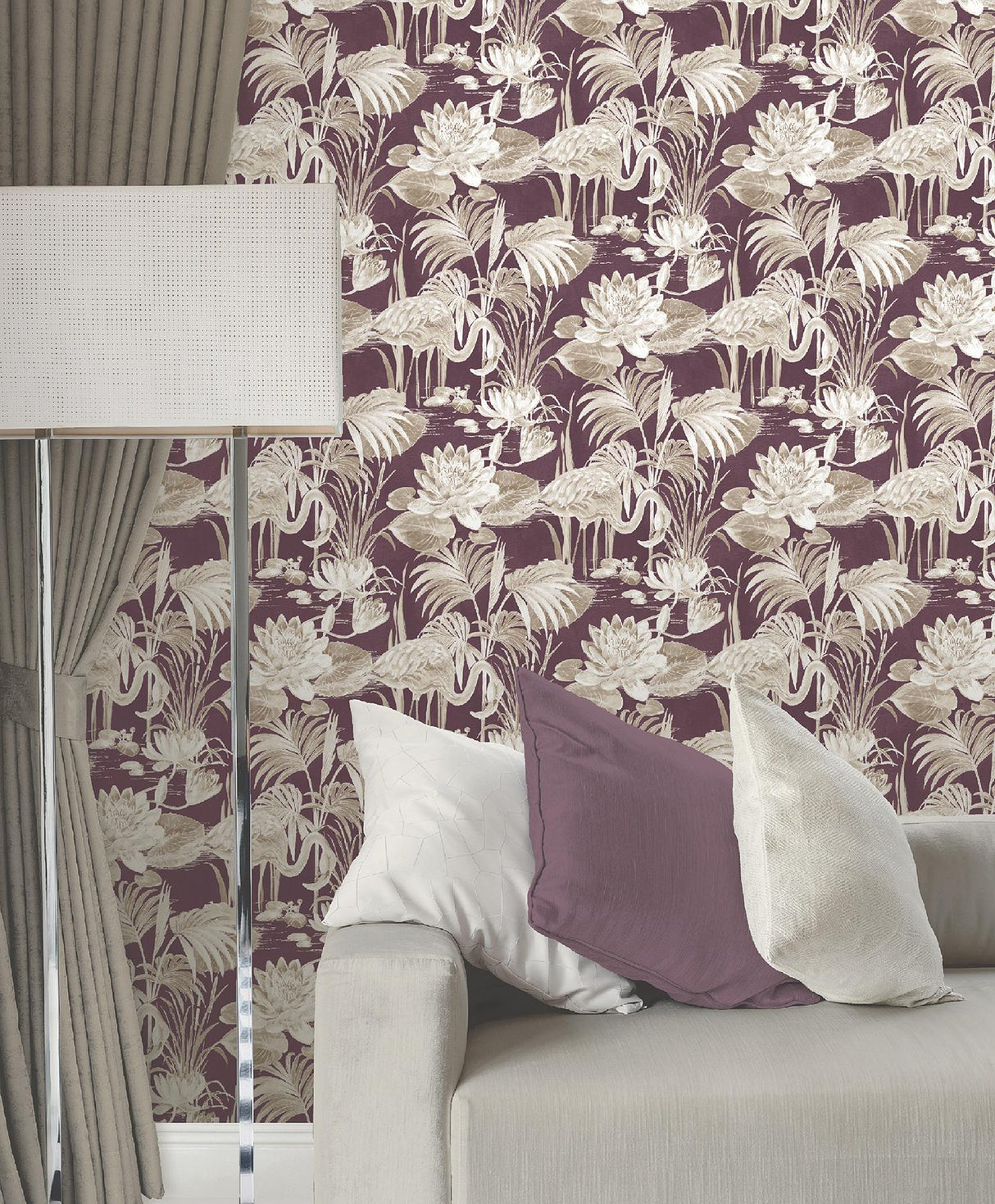 York Purple Flamingo Wallpaper