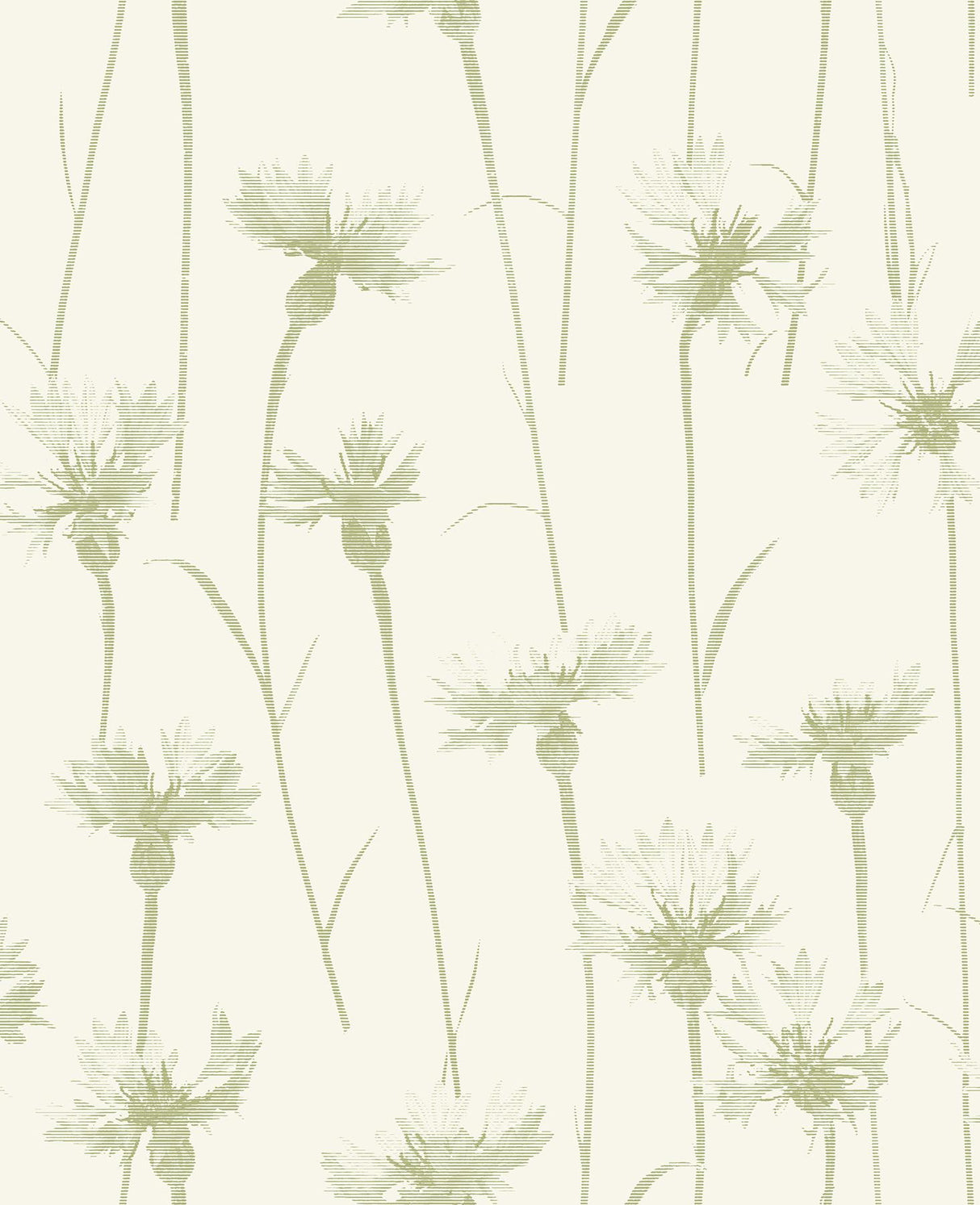 York Dalia Green Cornflower Wallpaper