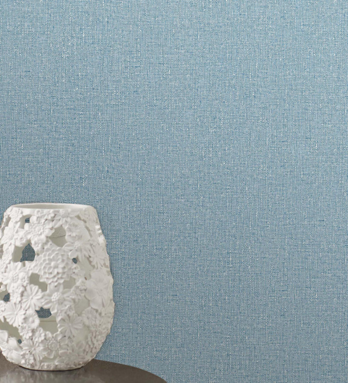 York Grace Blue Linen Wallpaper