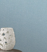 York Grace Blue Linen Wallpaper