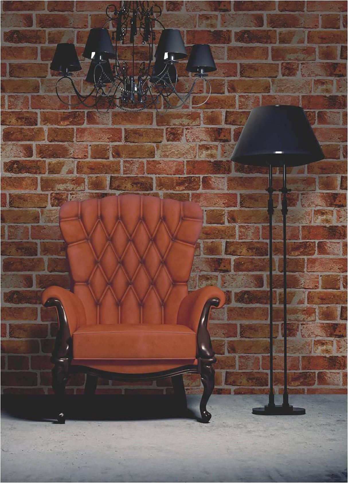 York Dexter Orange Brick Wallpaper