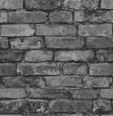 York Davis Charcoal Rustic Brick Wallpaper
