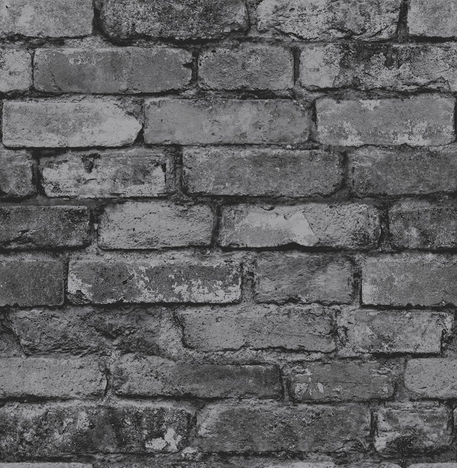 York Davis Charcoal Rustic Brick Wallpaper