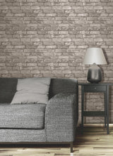 York Davis Light Grey Rustic Brick Wallpaper