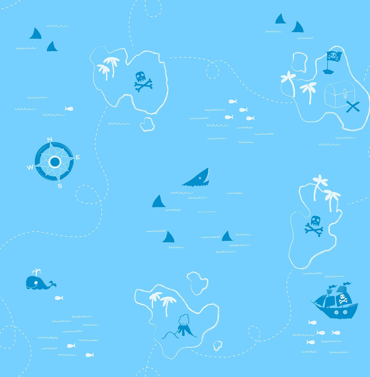 York Charlie Blue Treasure Map Wallpaper