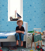 York Charlie Blue Treasure Map Wallpaper