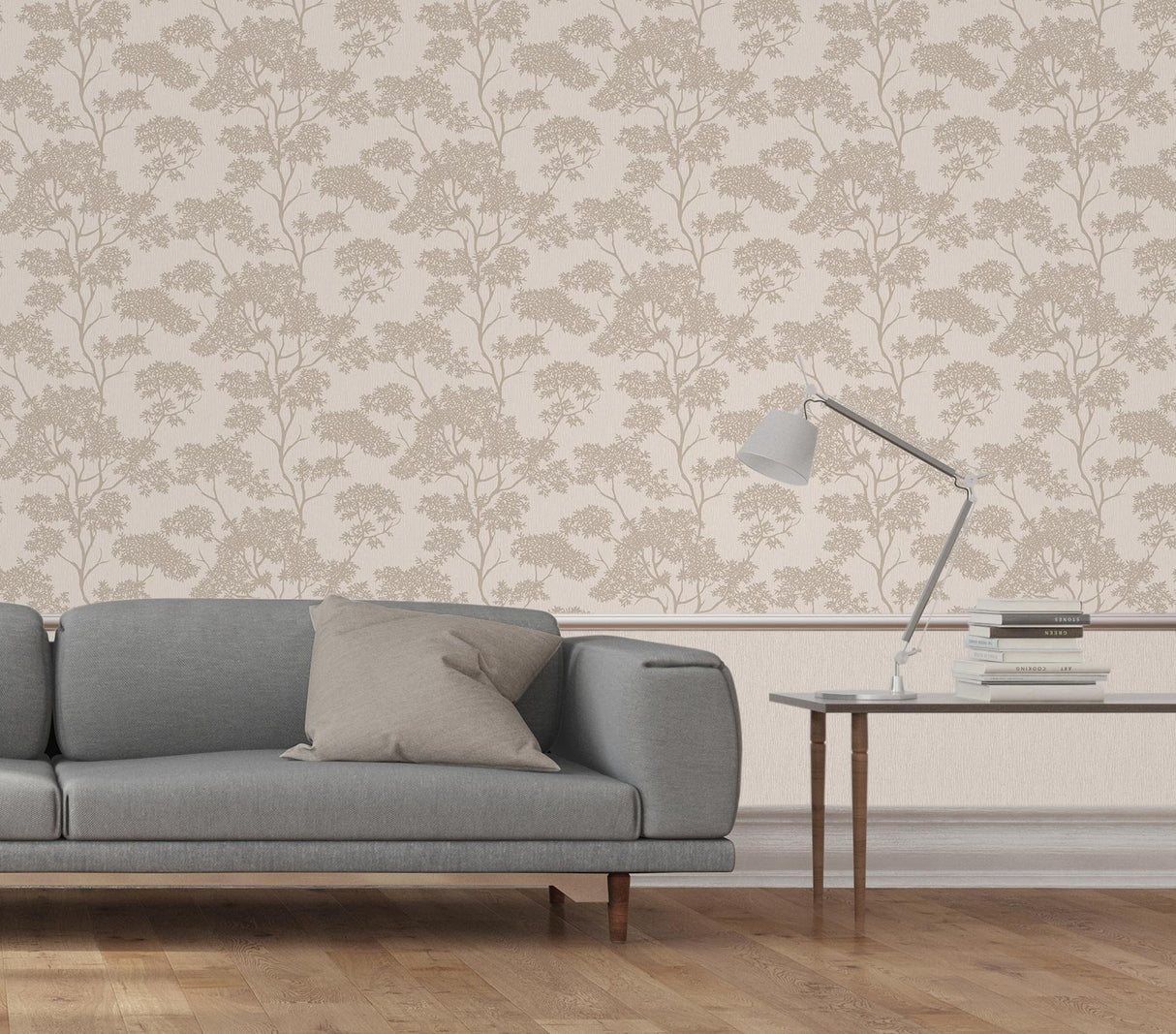 York Aspen Taupe Tree Wallpaper