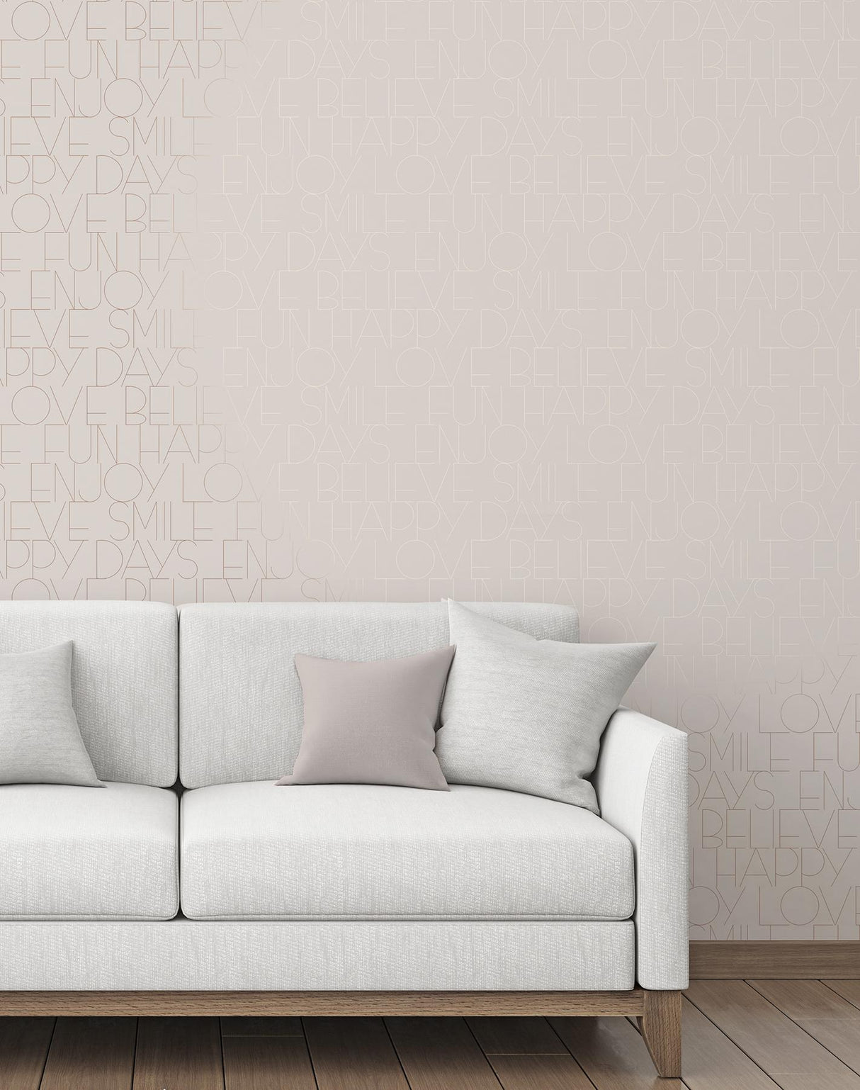 York Oslo Rose Gold Positive Text Wallpaper