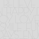 York Oslo Silver Positive Text Wallpaper