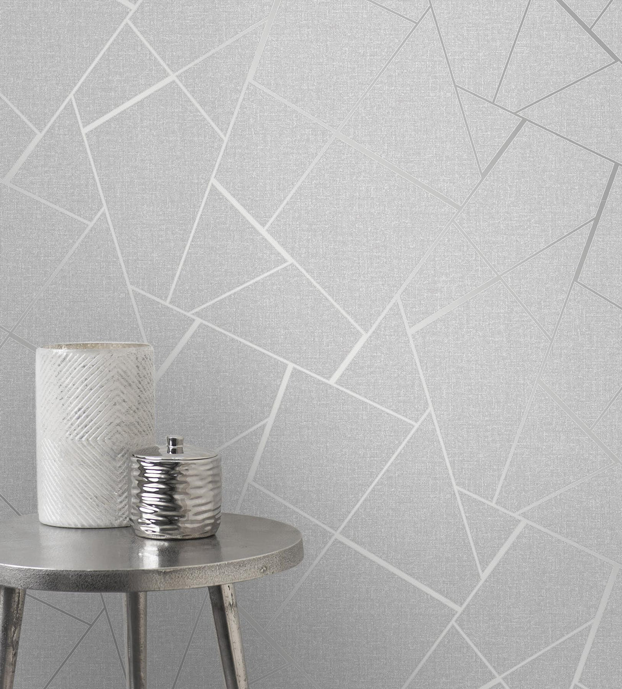 York Quartz Silver Fractal Wallpaper